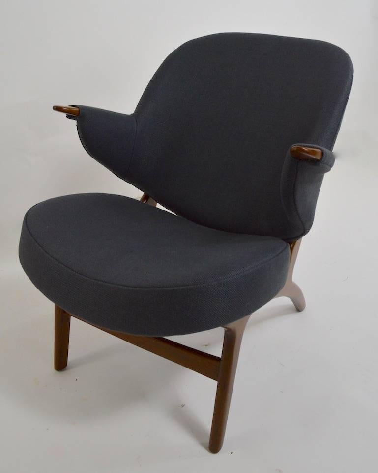 Danish Paddle Arm Lounge Chair Attributed to Poul Jessen 3