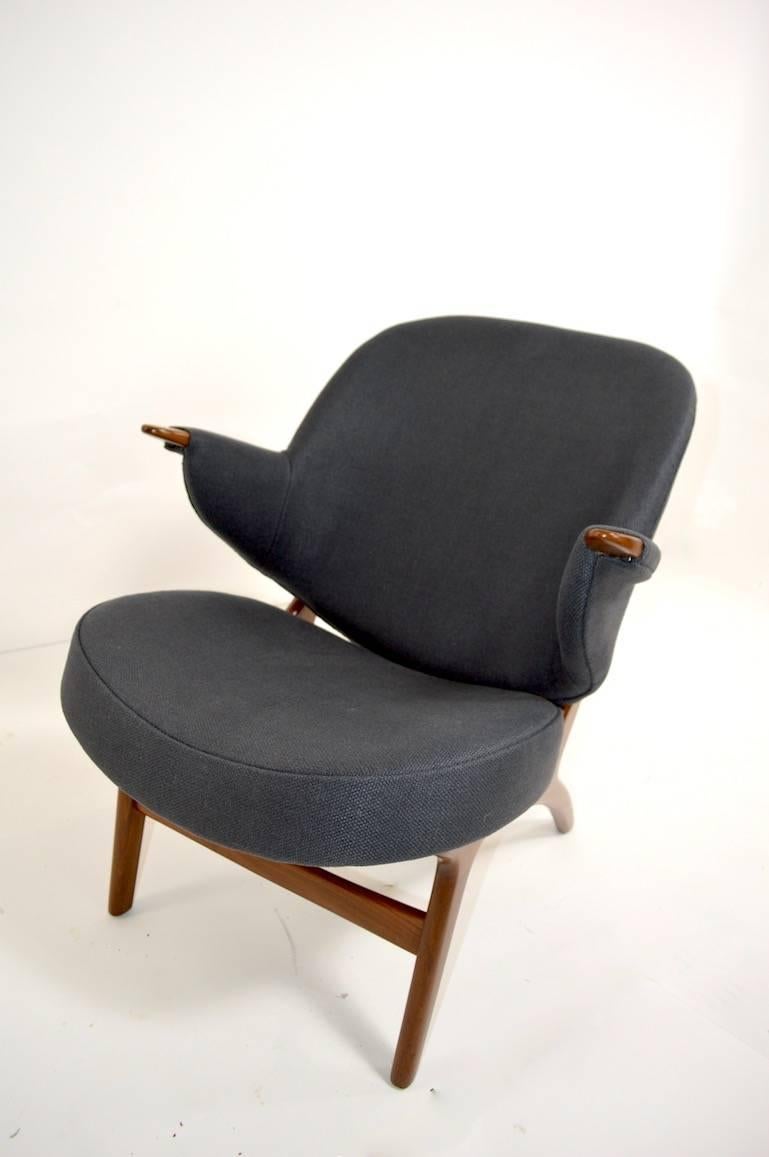 Danish Paddle Arm Lounge Chair Attributed to Poul Jessen 2