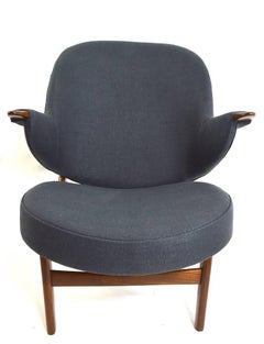 Danish Paddle Arm Lounge Chair Attributed to Poul Jessen