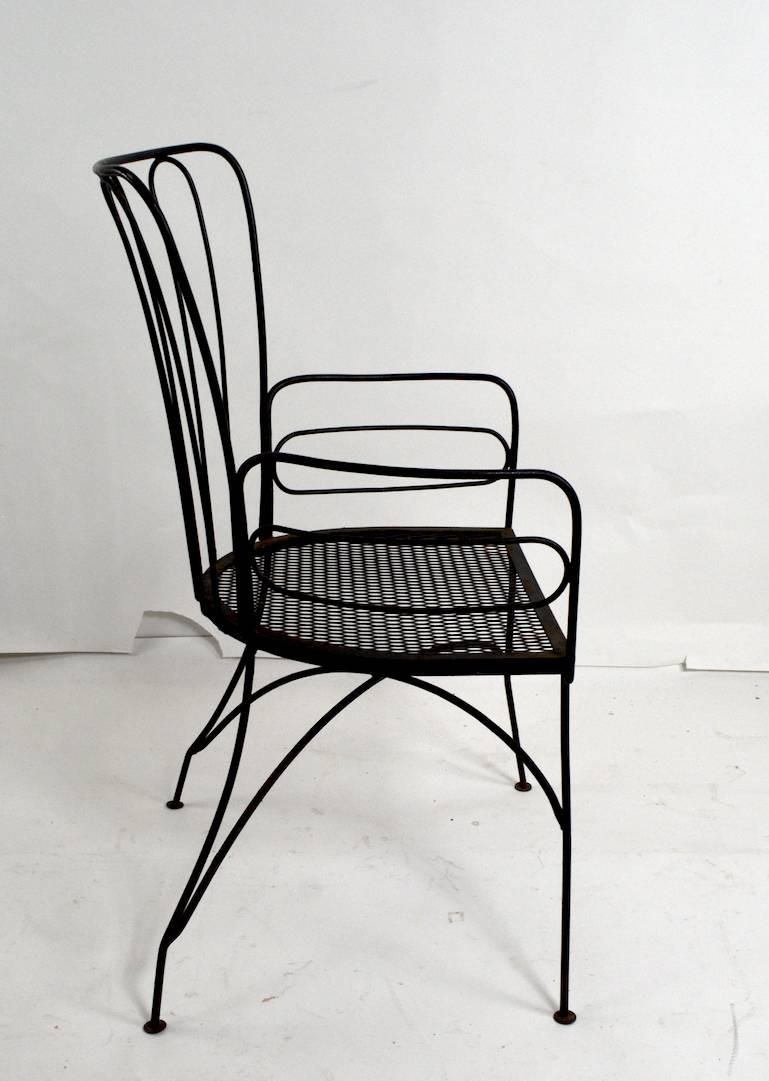 Mid-Century Modern Wrought Iron Armchair after Weinberg For Sale