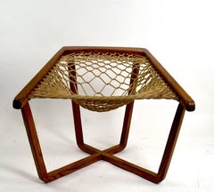 Rope Net Sling Chair with Exposed Oak Frame
