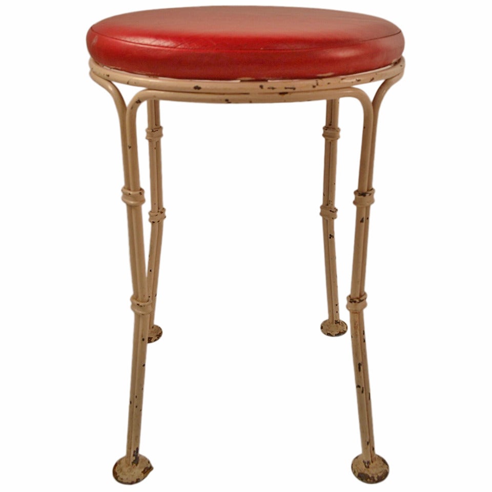 Wrought Iron Pouf Stool from Kutcher's Resort One of Six Available