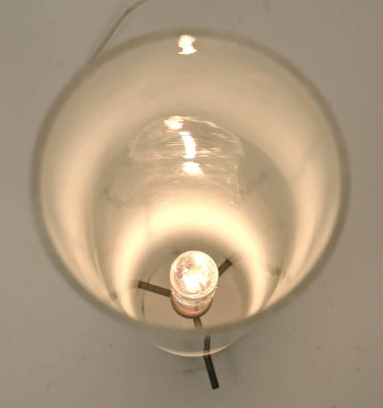 Mid-Century Modern Cylindrical Glass Table Lamp Attributed to Stilnovo For Sale