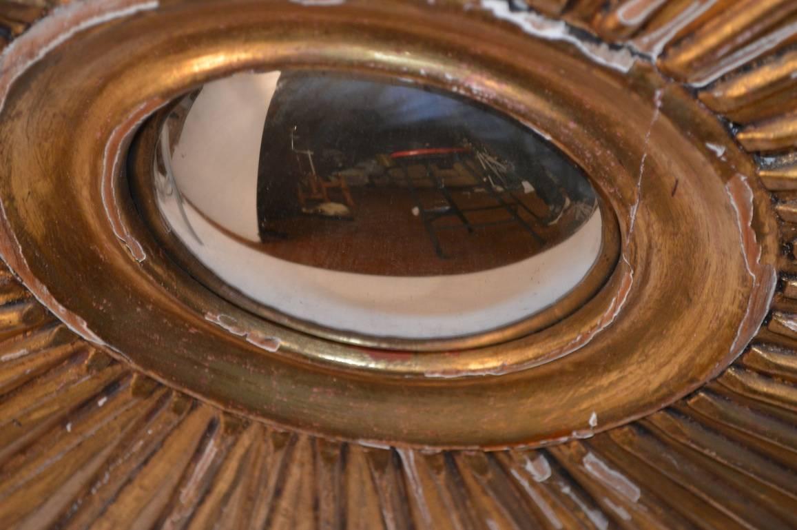 Italian Gilt Starburst Convex Mirror, Large Scale  2