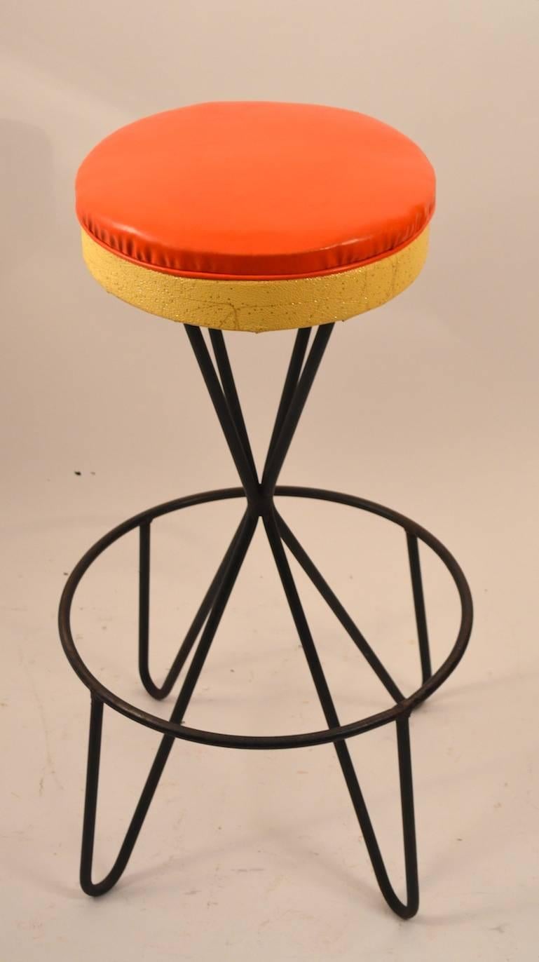 Upholstery Set of Four Paul Tuttle Bar Counter Stools