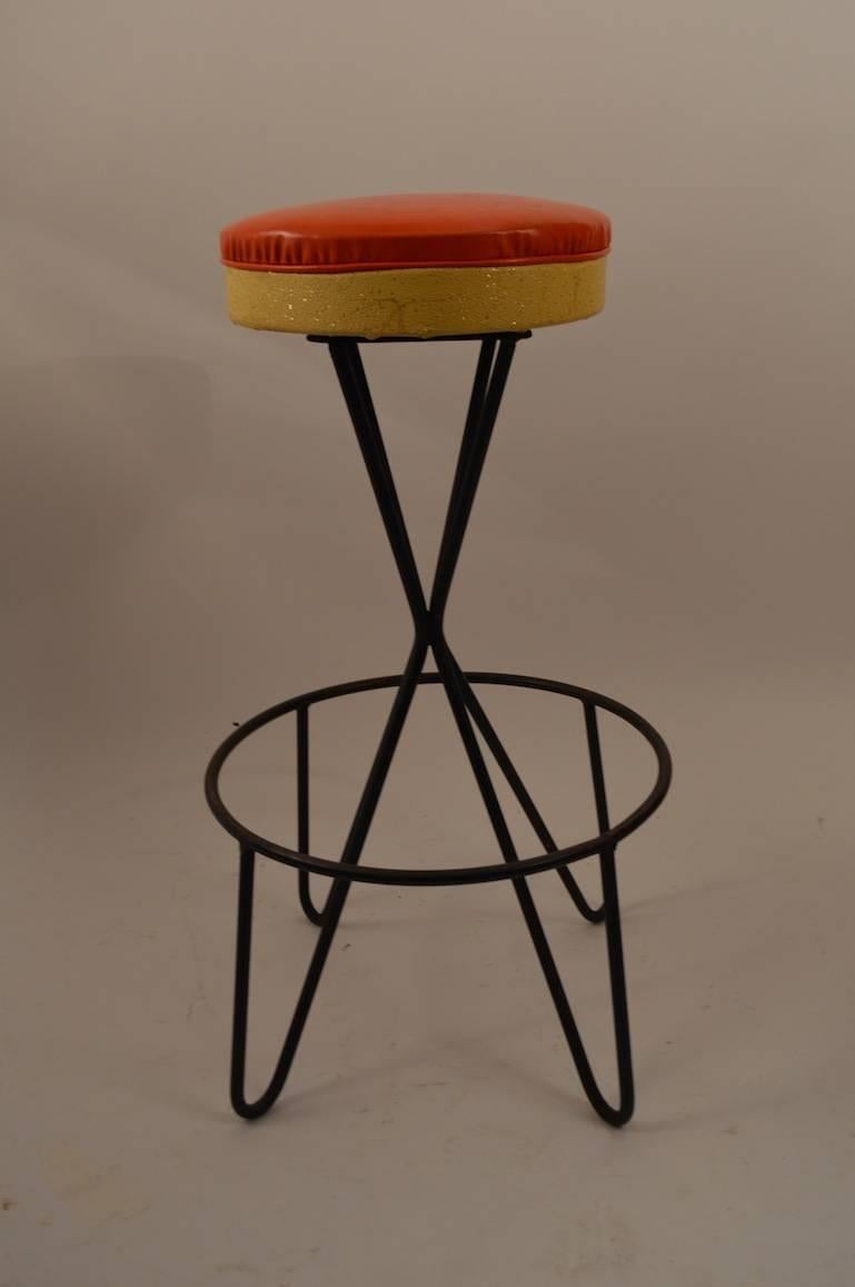 Mid-20th Century Set of Four Paul Tuttle Bar Counter Stools