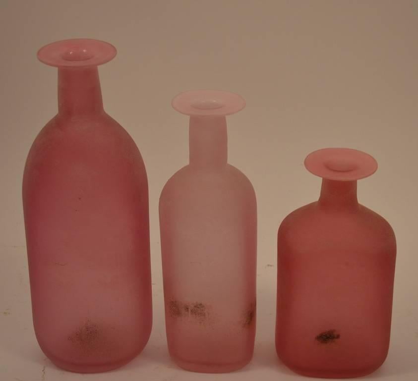 Mid-Century Modern Collection of Three Cenedese Scavo Vases