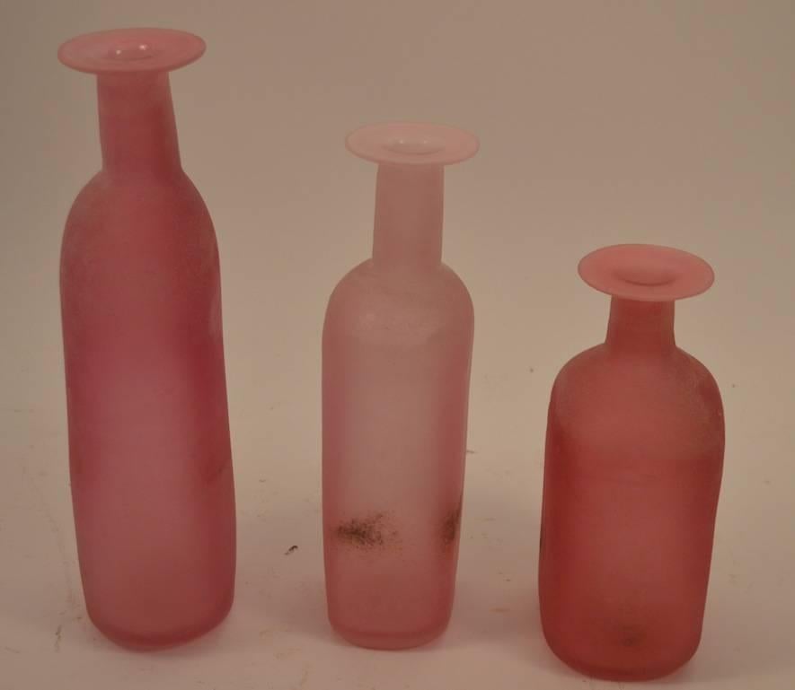 Italian Collection of Three Cenedese Scavo Vases