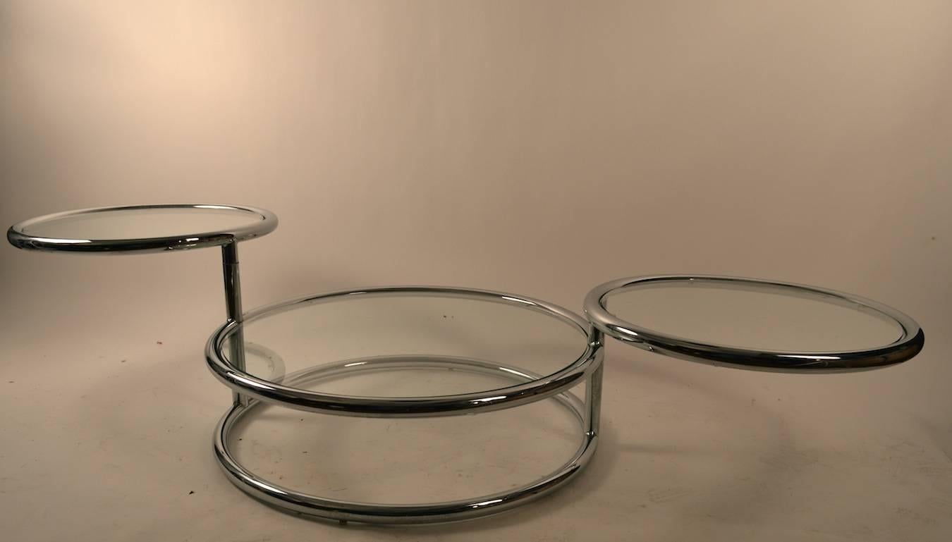 American Chrome Mechanical Disk Table For Sale