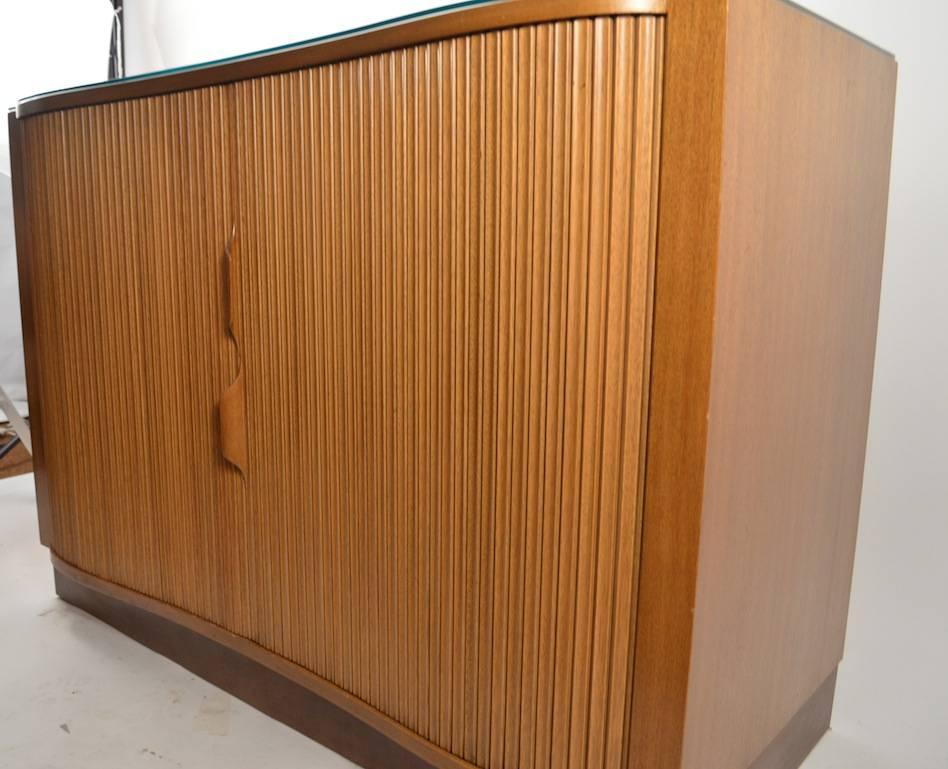 Pair Dunbar Mr. Chests with Tambour Roll Fronts In Excellent Condition In New York, NY