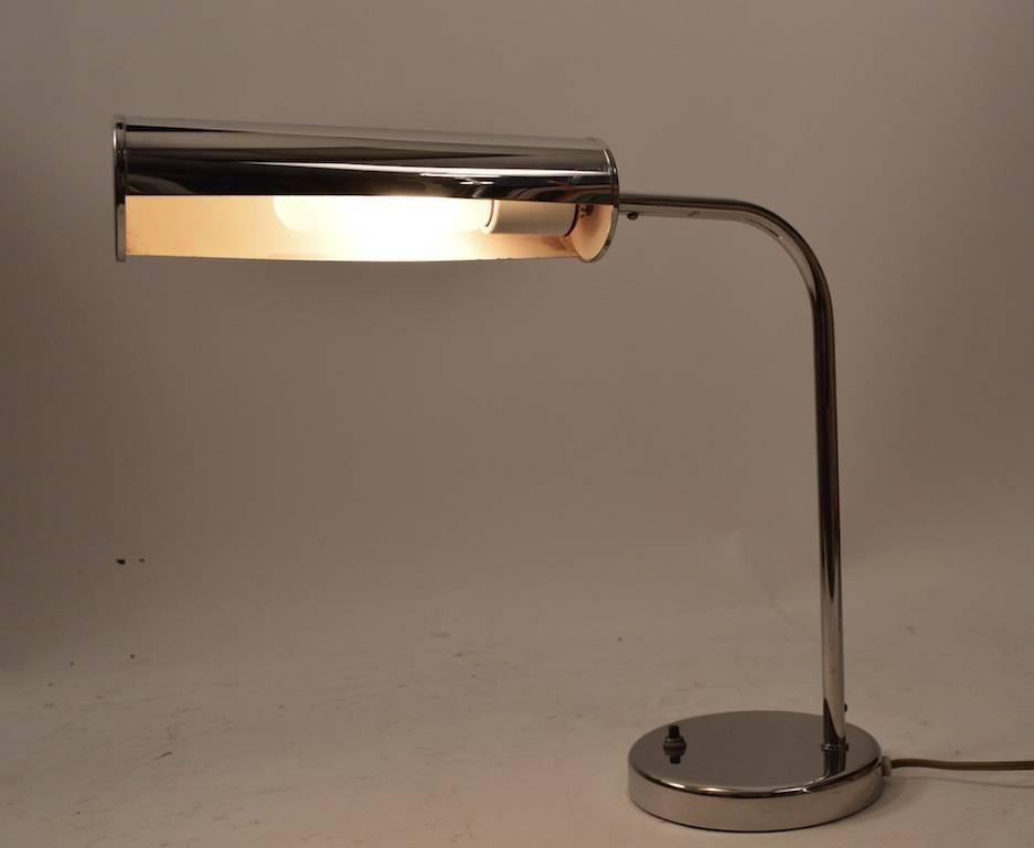 Chrome Desk Lamp with Adjustable Hood Shade 1