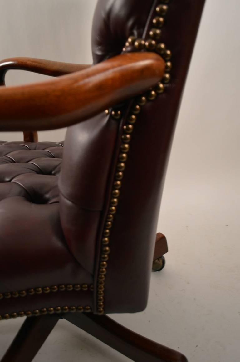 Swivel Tilt Tufted Leather Chair 1