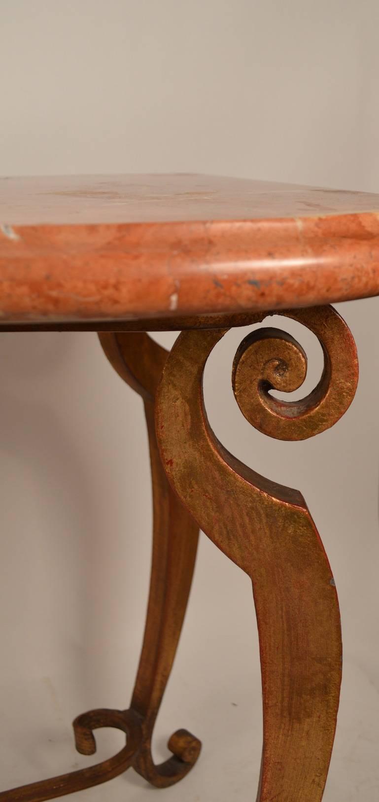 Ruoge Marble and Wrought Iron Console Table After Subes In Excellent Condition In New York, NY