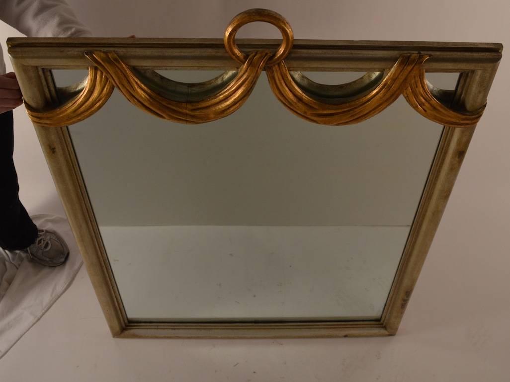 Mid-20th Century Gilt Swag Ring Mirror For Sale