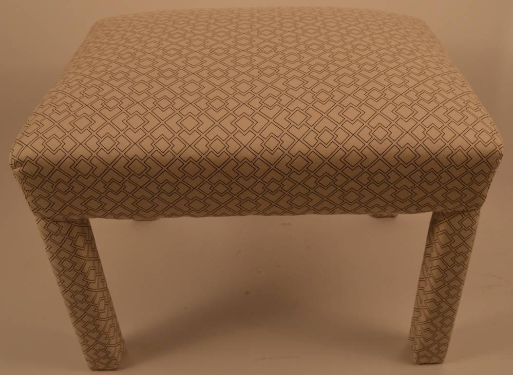 American Small Upholstered Bench, Ottoman