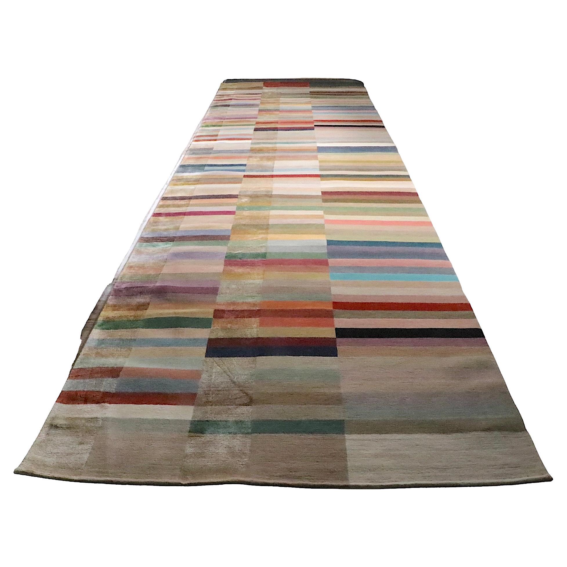 Long Cut Pile Wool and Silk Cut Pile Spectrum Runner by The Rug Company 2010 For Sale