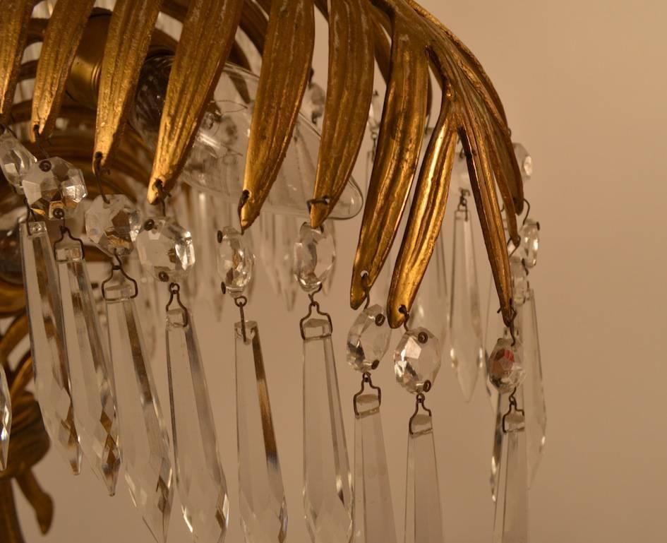French Maison Bagues Leaf Chandelier In Excellent Condition In New York, NY