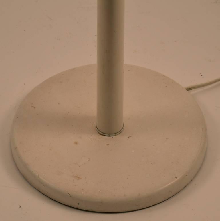 Mid-Century Modern White Enamel Torchiere After Max Bill