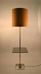 Laurel Table Floor Lamp Chrome with Smoked Glass Platform
