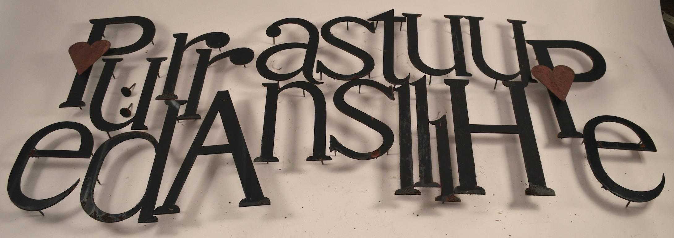 Mid-Century Modern Collection of Approximately 40 Steel Letters For Sale