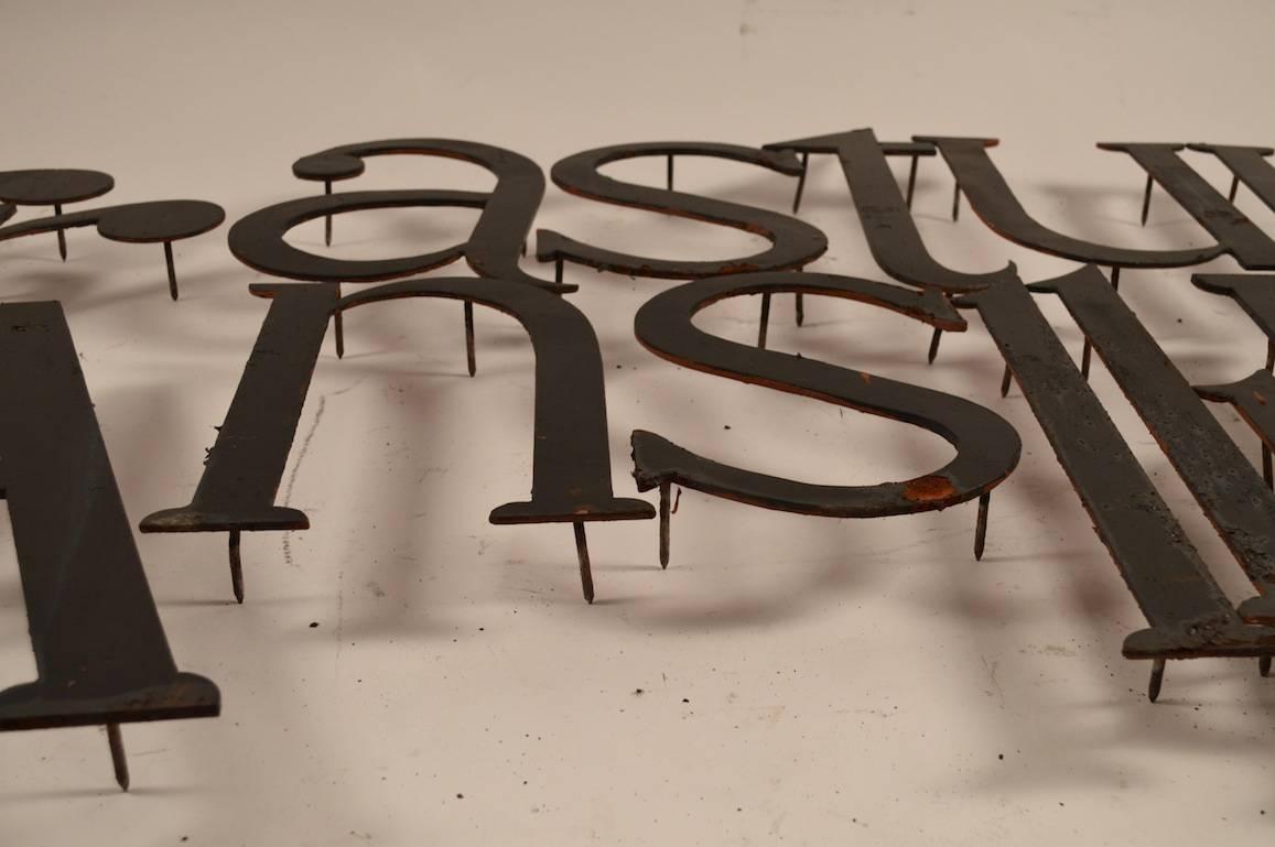 Iron Collection of Approximately 40 Steel Letters For Sale