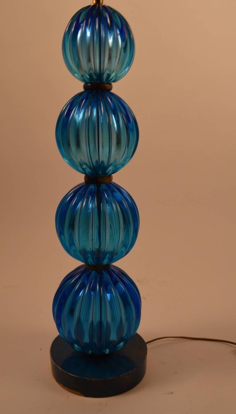 Art Glass Murano Stacked Ball Table Lamp