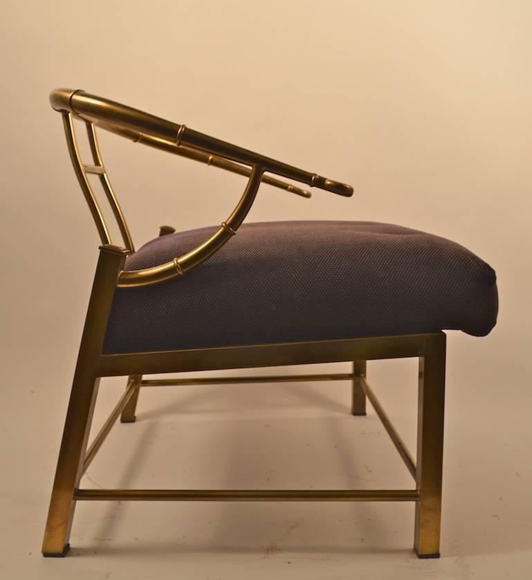 Mid-Century Modern Pair of Brass Lounge Chairs by Weiman, Mastercraft