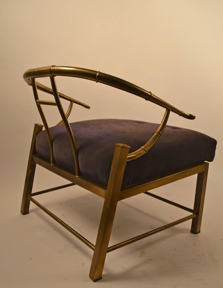 Pair of Brass Lounge Chairs by Weiman, Mastercraft 2