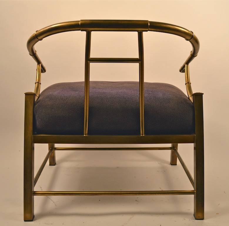 Italian Pair of Brass Lounge Chairs by Weiman, Mastercraft