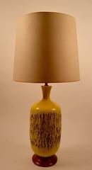 Large Volcanic Glaze Yellow Ceramic Lamp