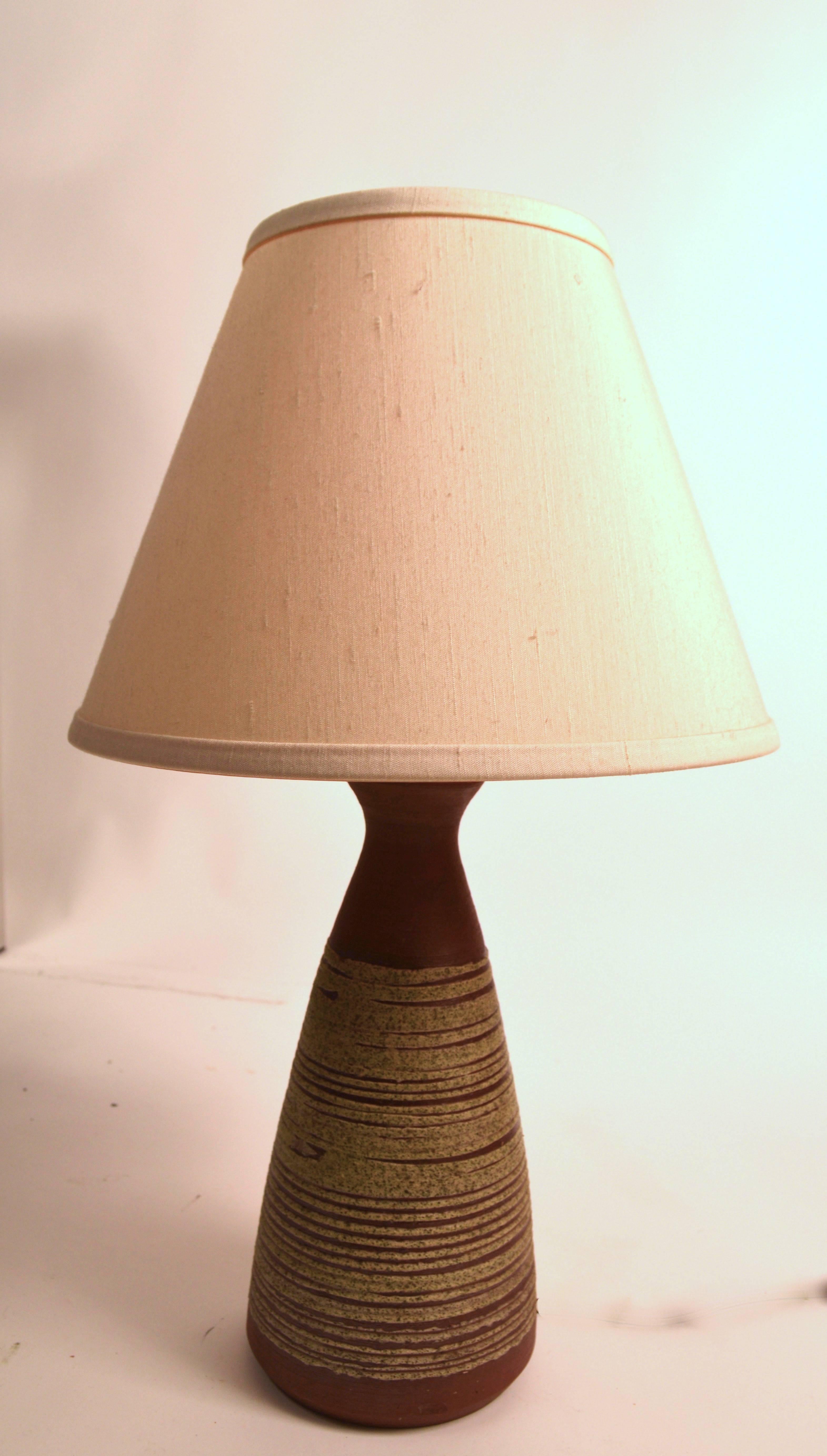 Mid-Century Modern Signed Midcentury Pottery Lamp