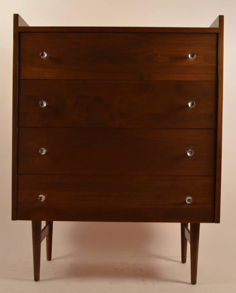 Matched pair of Paul McCobb designed four drawer dressers, for 