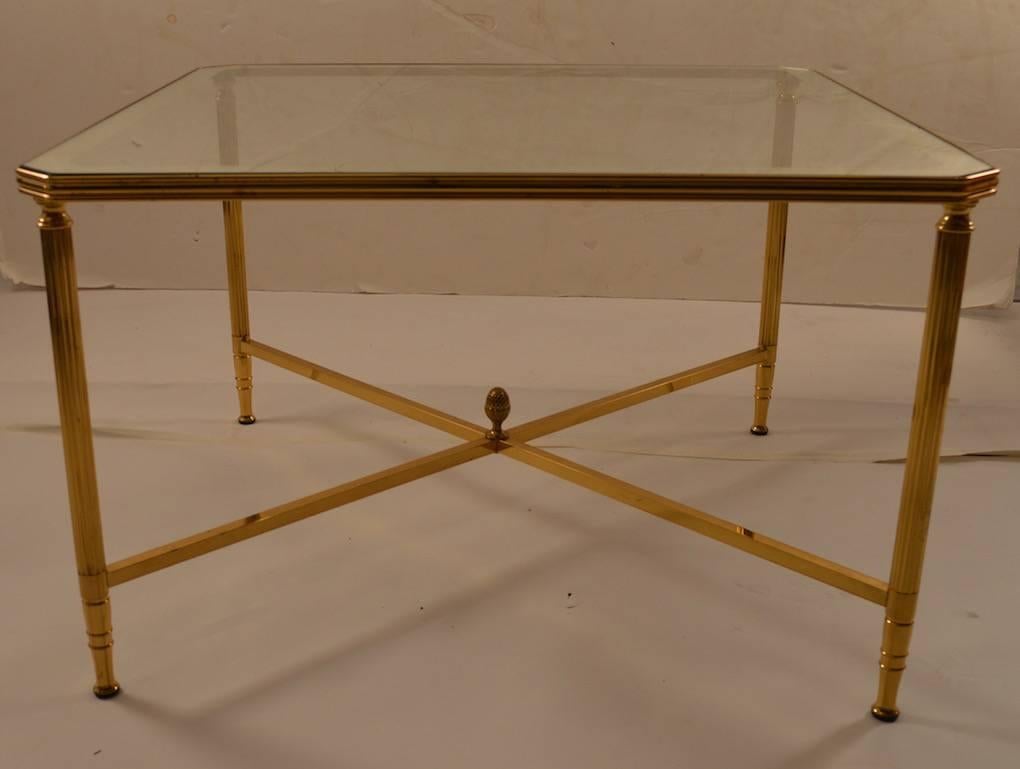Five piece nesting tables brass frames with mirrored tops 3
