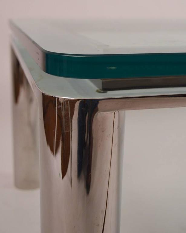 Chrome Base Plate Glass Top Coffee Table at 1stDibs