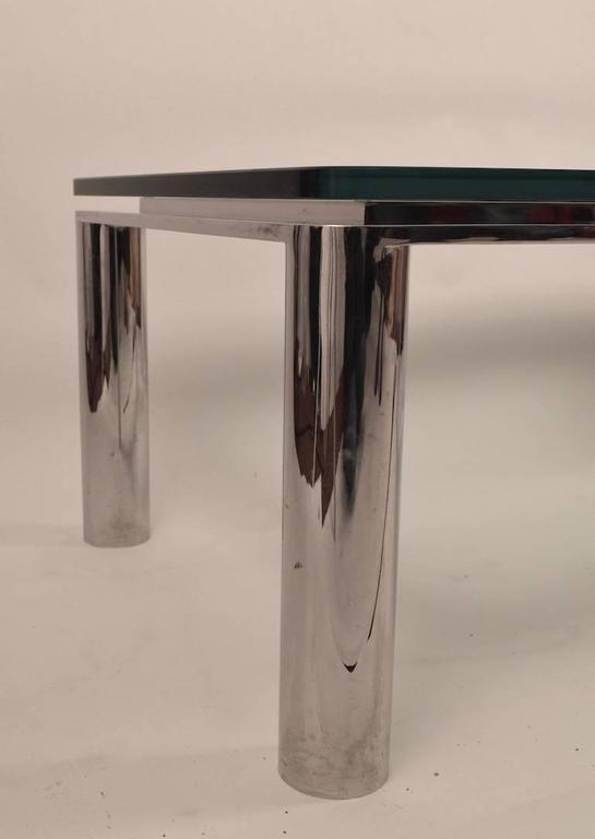 Chrome Base Plate Glass Top Coffee Table at 1stDibs