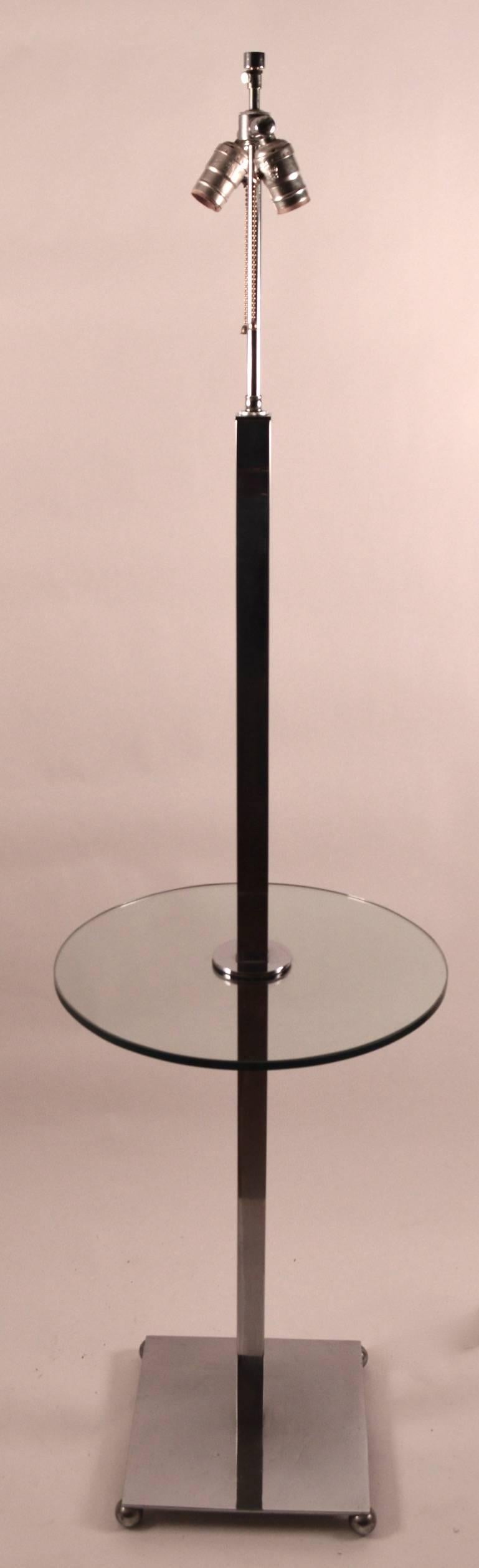 Chrome and Glass Lamp Table 2