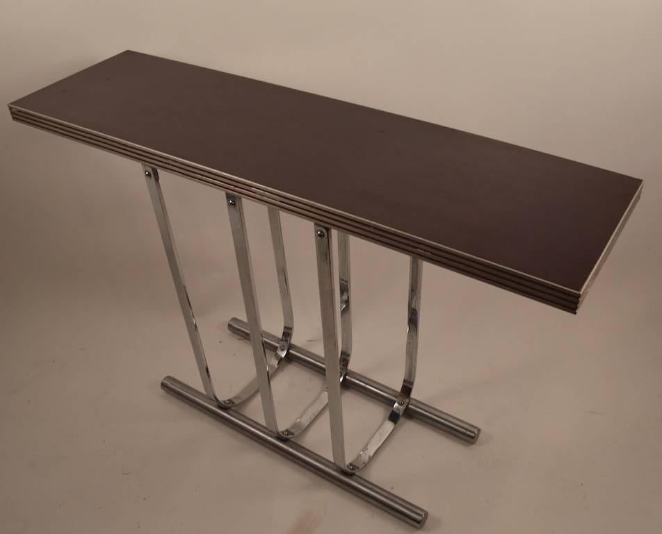Mid-20th Century Rohde for Troy Sunshade Chrome Console Table