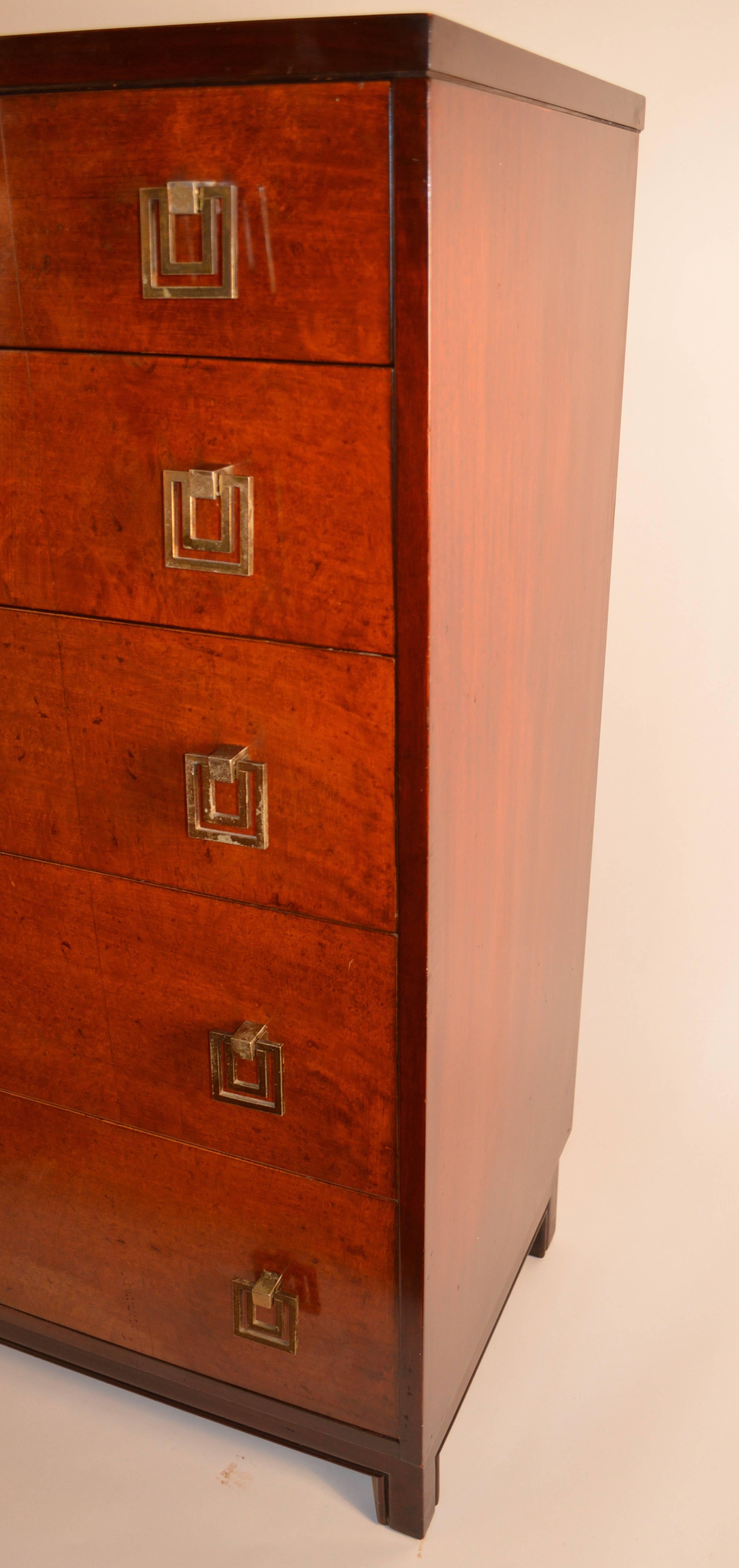 American Pair of Renzo Rutili for John Stuart Five-Drawer Chests For Sale