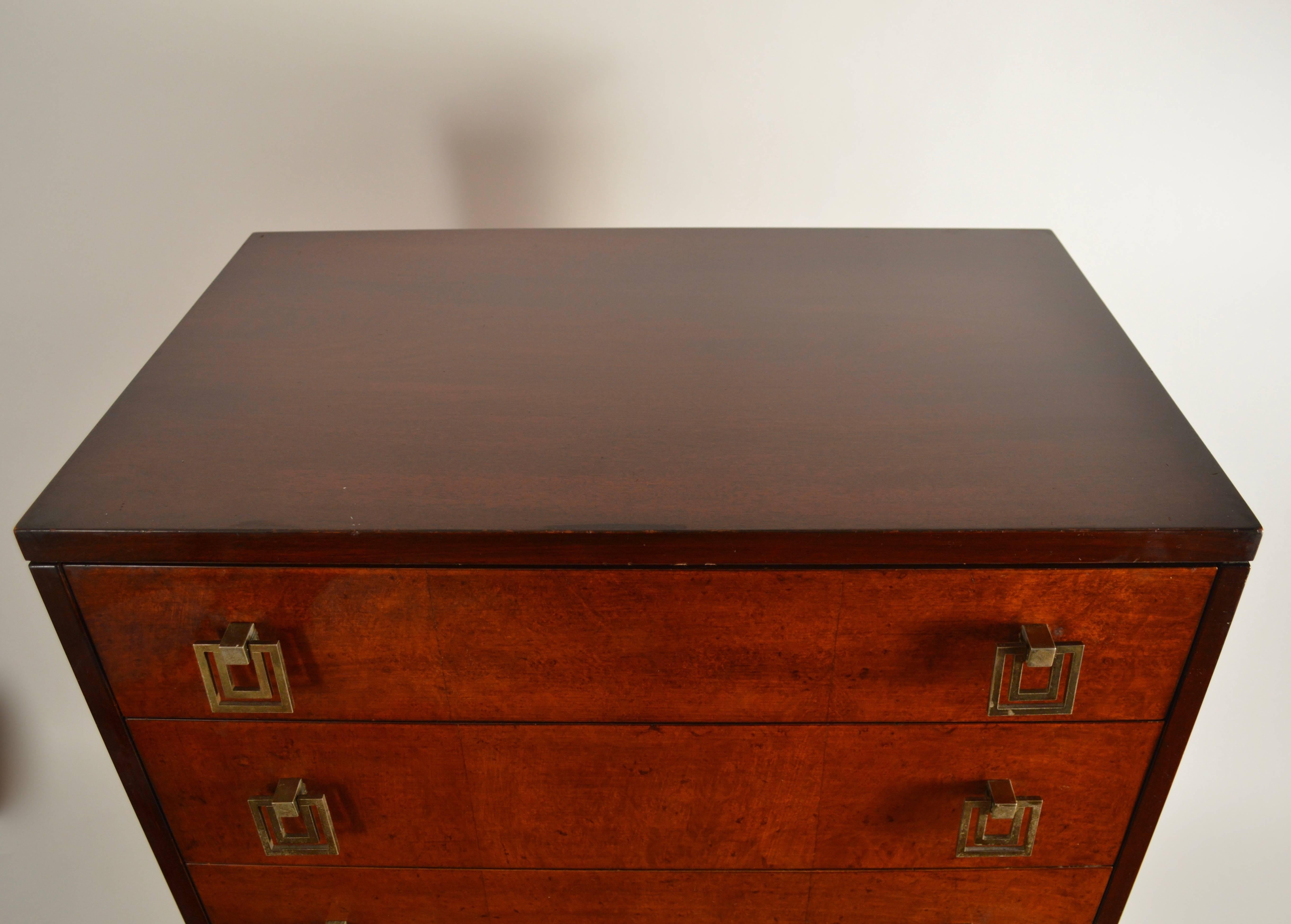 Mid-20th Century Pair of Renzo Rutili for John Stuart Five-Drawer Chests For Sale