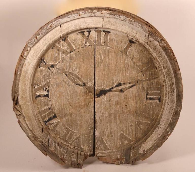 19th Century Wood Clock Face For Sale at 1stDibs