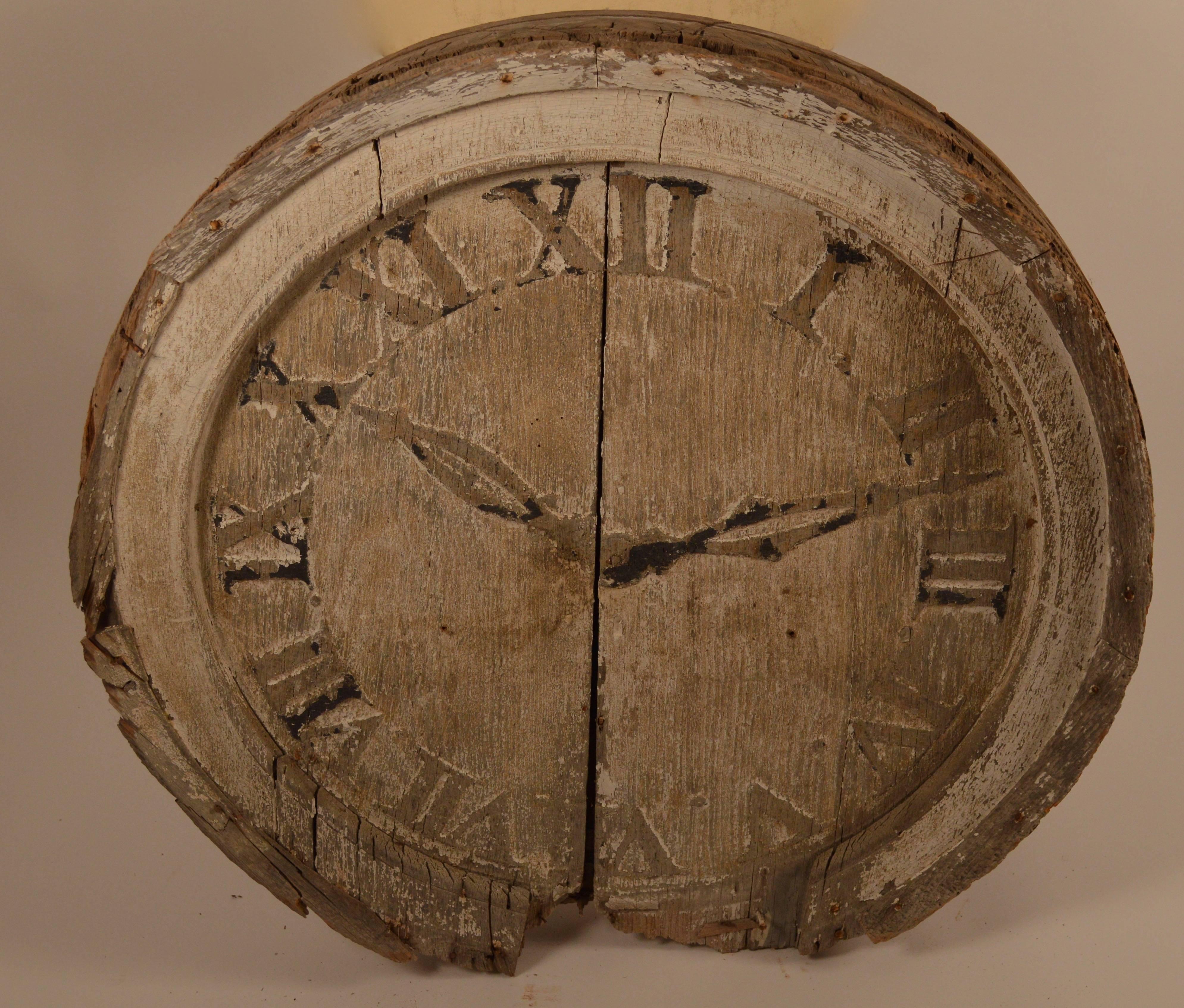 American 19th Century Wood Clock Face For Sale