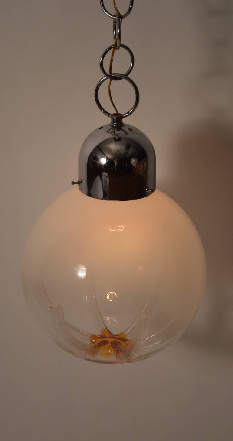 Italian Hanging Ball Fixture by Mazzega For Sale