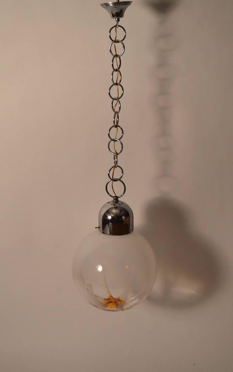 Mid-Century Modern Hanging Ball Fixture by Mazzega For Sale