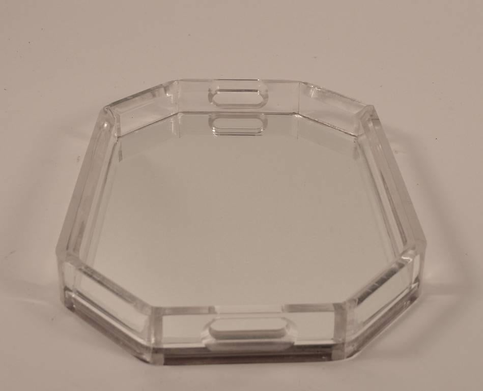 American Lucite Tray with Mirrored Surface