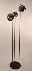 Chrome Ball Adjustable Floor Lamp with Black Base and Stems