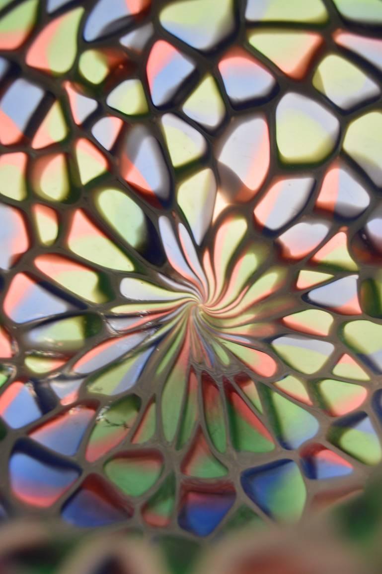 Organic Modern Murano Mosaic Glass Globe Shade For Sale