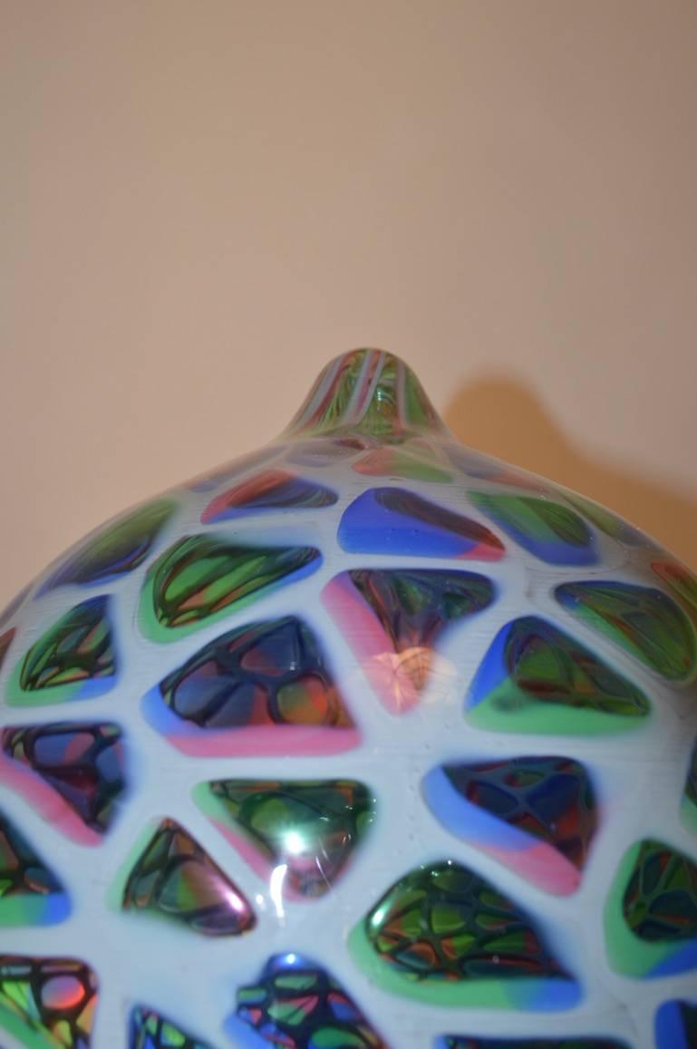 Italian Murano Mosaic Glass Globe Shade For Sale