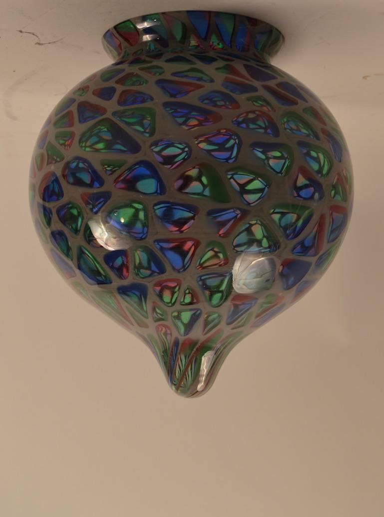 Murano Mosaic Glass Globe Shade In Excellent Condition For Sale In New York, NY
