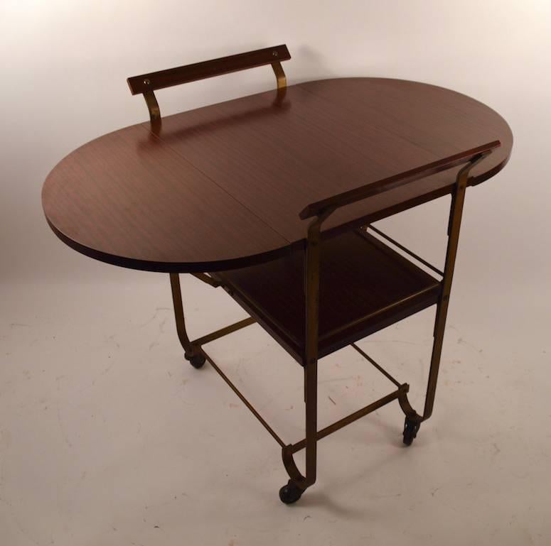 Art Deco Treitel Gratz Drop-Leaf Serving Cart For Sale