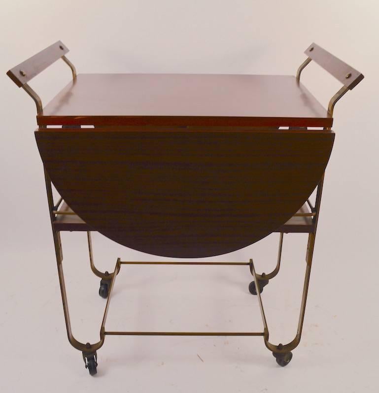 Mid-20th Century Treitel Gratz Drop-Leaf Serving Cart For Sale